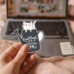 Gratitude Is A Happy Place To Be Stickers | Faith sticker pack, made with clear, crisp lettering, ideal for planners, journals, notebooks, laptops, phone cases and scrapbooks, supporting personal reflection through simple visuals. - Image 3