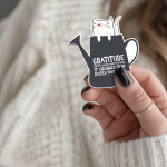 Gratitude Doesn'T Change What You Have It Changes How Deeply You See It Stickers | Gratitude sticker pack, printed with a neat and refined appearance, great for journals, planners, laptops, phone cases, notebooks and craft pages, making a thoughtful small gift for loved ones.