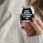 Every Breath Is A Reason To Thank Life Stickers | Inspirational sticker pack, made with clear, crisp lettering, perfect for journals, planners, laptops, notebooks, phone cases and creative projects, offering quiet inspiration throughout the day.