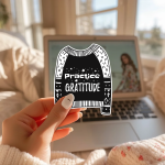 Practice Gratitude Stickers | Kindness sticker set, crafted with attention to detail, ideal for planners, journals, notebooks, laptops, phone cases and scrapbooks, supporting personal reflection through simple visuals. - Image 2