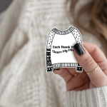 Each Thank You Clears My Mind Stickers | Faith sticker collection, designed with a clean matte look, suitable for notebooks, planners, journals, laptops, phone cases and scrapbooks, bringing subtle motivation to creative spaces.