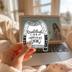 Gratitude Is A Happy Place To Be Stickers | Faith sticker set, crafted with attention to detail, ideal for planners, journals, notebooks, laptops, phone cases and scrapbooks, offering quiet inspiration throughout the day. - Image 2