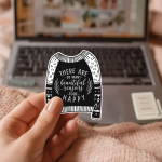 There Are So Many Beautiful Reasons To Be Happy Stickers | Motivational sticker collection, designed with a clean matte look, perfect for journals, planners, laptops, notebooks, phone cases and creative projects, supporting personal reflection through simple visuals.