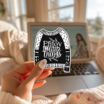 Enjoy The Little Things Stickers | Gratitude mini decal pack, made with clear, crisp lettering, suitable for notebooks, planners, journals, laptops, phone cases and scrapbooks, supporting personal reflection through simple visuals. - Image 2