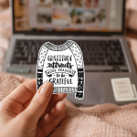 Gratitude Attracts More Reasons To Be Grateful Stickers | Faith quote sticker set, crafted with attention to detail, perfect for journals, planners, laptops, notebooks, phone cases and creative projects, bringing subtle motivation to creative spaces. - Image 3