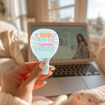 You Are Enough Stickers | Motivational quote sticker set, crafted with attention to detail, suitable for notebooks, planners, journals, laptops, phone cases and scrapbooks, making a thoughtful small gift for loved ones. - Image 2