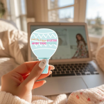 Each Day I Bloom A Little More Than Before Stickers | Motivational quote sticker set, made with clear, crisp lettering, perfect for journals, planners, laptops, notebooks, phone cases and creative projects, supporting personal reflection through simple visuals. - Image 2