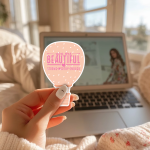You Are Beautiful Strong Worthy Enough Stickers | Gratitude sticker set, crafted with attention to detail, perfect for journals, planners, laptops, notebooks, phone cases and creative projects, bringing subtle motivation to creative spaces. - Image 2