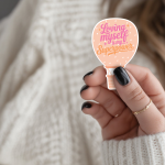 Loving Myself Is My Superpower Stickers | Gratitude sticker collection, crafted with attention to detail, perfect for journals, planners, laptops, notebooks, phone cases and creative projects, offering quiet inspiration throughout the day.