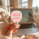 Be Real Not Perfect Stickers | Inspirational sticker collection, finished with smooth detailed printing, suitable for notebooks, planners, journals, laptops, phone cases and scrapbooks, supporting personal reflection through simple visuals. - Image 2