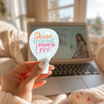 Show Yourself More Love Stickers | Faith mini decal pack, finished with smooth detailed printing, great for journals, planners, laptops, phone cases, notebooks and craft pages, offering quiet inspiration throughout the day. - Image 2