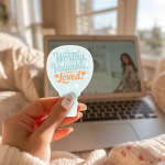 Worthy. Valuable. Loved. Stickers | Kindness mini decal pack, finished with smooth detailed printing, great for journals, planners, laptops, phone cases, notebooks and craft pages, supporting personal reflection through simple visuals. - Image 2