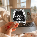 Be Stronger Than Your Excuses Stickers | Motivational Mindset Decal, Cozy Aesthetic, Planner and Laptop Art, Self-Discipline Gift. - Image 2