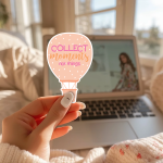 Collect Moments Not Things Stickers | Minimalist Hot Air Balloon Decal, Vinyl Sticker, Experience-Focused Journal Planner Decor, Travel Gift - Image 2
