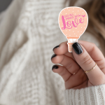 Do All Things With Love Stickers | Heart Hot Air Balloon Decal, Vinyl Sticker, Inspirational Journal Planner Decor, Kindness Gift