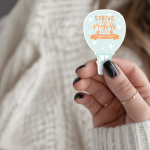 Strive For Progress Not Perfection Stickers | Motivational Hot Air Balloon Decal, Vinyl Sticker, Growth Journal Planner Decor, Self-Acceptance Gift