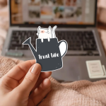 Trust Life Stickers | Affirmation Cat Decal, Durable, Notebook Phone Case Accessory, Inspiring Self-Care Gift - Image 3