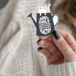 Growth Only Comes When Reflection Replaces Reaction Stickers | Mindful Cat Decal, Durable, Notebook Phone Case Accessory, Self-Improvement Gift for Students