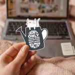 Growth Only Comes When Reflection Replaces Reaction Stickers | Mindful Cat Decal, Durable, Notebook Phone Case Accessory, Self-Improvement Gift for Students - Image 3
