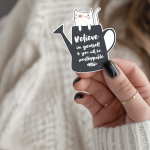 Believe in Yourself and You Will Be Unstoppable Stickers | Motivational Cat Decal, Premium, Laptop Journal Accessory, Empowering Self-Help Gift