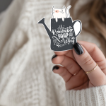 Remember Your Why Stickers | Goal Setting Cat Decal, Durable, Journal Planner Accessory, Motivational Reminder Gift