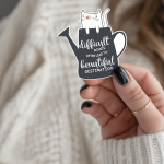Difficult Roads Often Lead to Beautiful Destination Stickers | Journey Cat Decal, Durable, Planner Journal Accessory, Motivational Gift for Him/Her