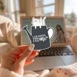 I Am Doing This For Me Stickers | Self-Focus Cat Decal, Vinyl Sticker, Self-Care Journal Notebook Decor, Motivational Gift - Image 2