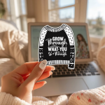 Grow Through What You Go Through Stickers | Healing Journey Decal, Durable Vinyl, Journal Planner Notebook Decor, Emotional Growth Gift Idea - Image 2