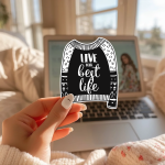 Live Your Best Life Stickers | Motivational Decal, Matte Water Resistant Vinyl, For Laptop Phone Case Planner Journal, Inspirational Message Gift - Image 2
