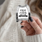 Strive For Progress Not Perfection Stickers | Growth Mindset Sweater Decal, Durable, Planner Journal Scrapbook Use, Motivation Gift for Achievers