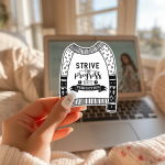 Strive For Progress Not Perfection Stickers | Growth Mindset Sweater Decal, Durable, Planner Journal Scrapbook Use, Motivation Gift for Achievers - Image 2