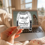 Difficult Roads Often Lead To Beautiful Destination Stickers | Inspirational Sweater Decal, Durable, Laptop Phone Case Journal Decor, Uplifting Gift for Travelers
